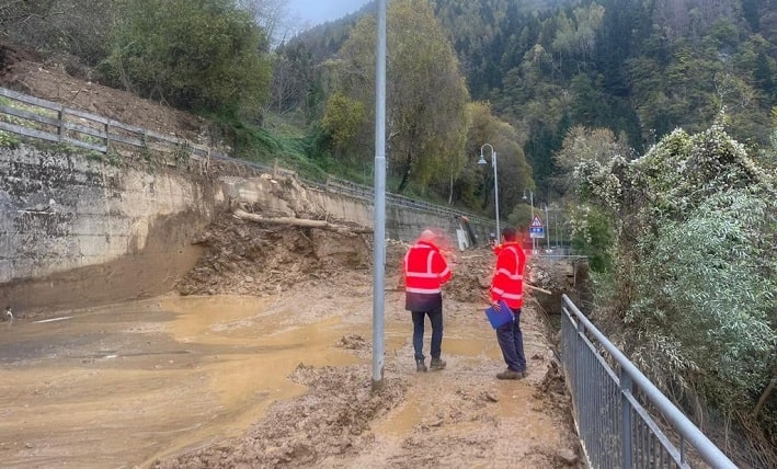 VALLE CAMONICA - Allerta maltempo, chiusa la Sp88 all'altezza di Paspardo