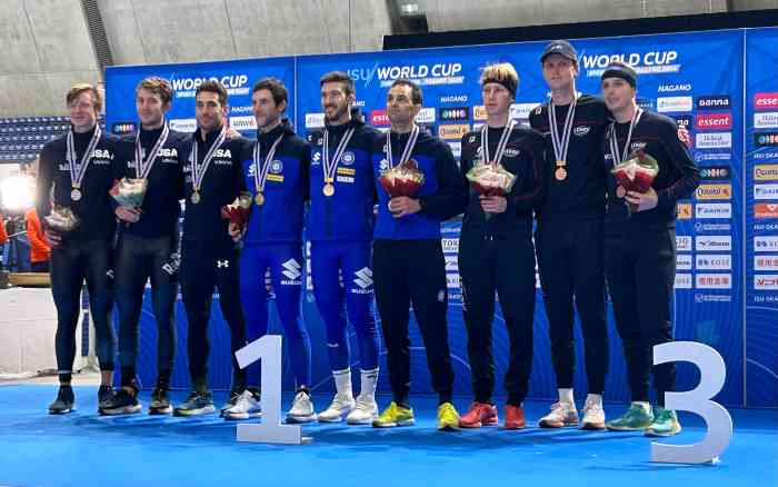 SPORT - Pattinaggio, vittoria del Team Pursuit e Di Stefano secondo