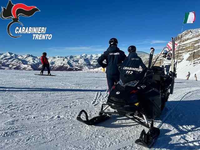 TRENTINO - Skiarea Campiglio, sanzionati dai carabinieri 34 sciatori