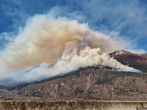 ALTO ADIGE - Incendio boschivo sopra Laces, evacuate alcune famiglie